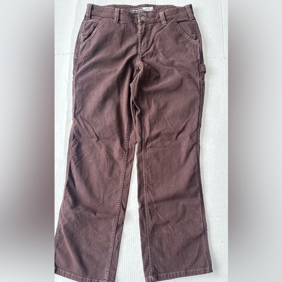 Carhartt Rugged Flex Loose Fit Canvas Work Pants Womens Size 4 Short BN2080 BRN - Picture 5 of 12